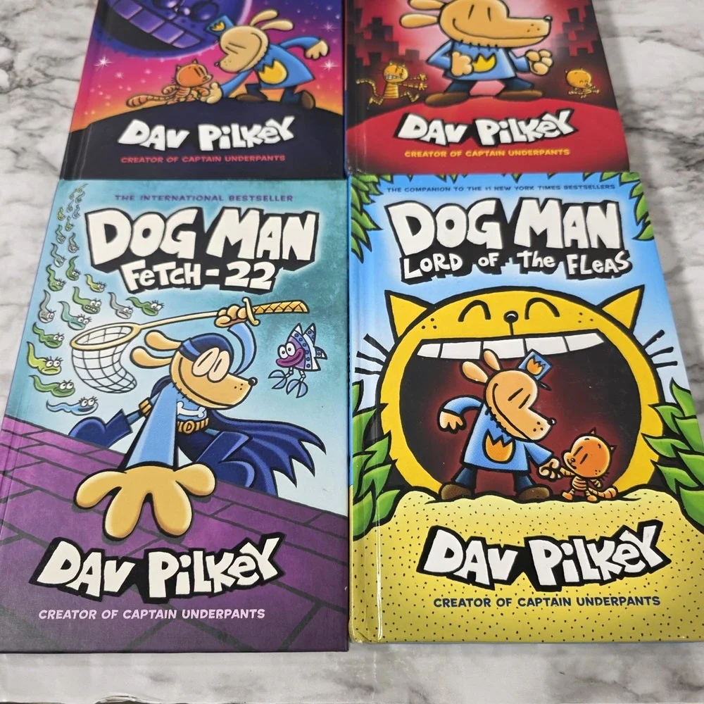 Dog Man Books Lot of 6 Hardcover Dav Pilkey Graphic Novels Pre-Owned Scholastic